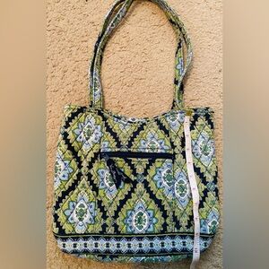 Vera Bradley Green and Blue Patterned Tote Bag (*Retired Pattern!*)